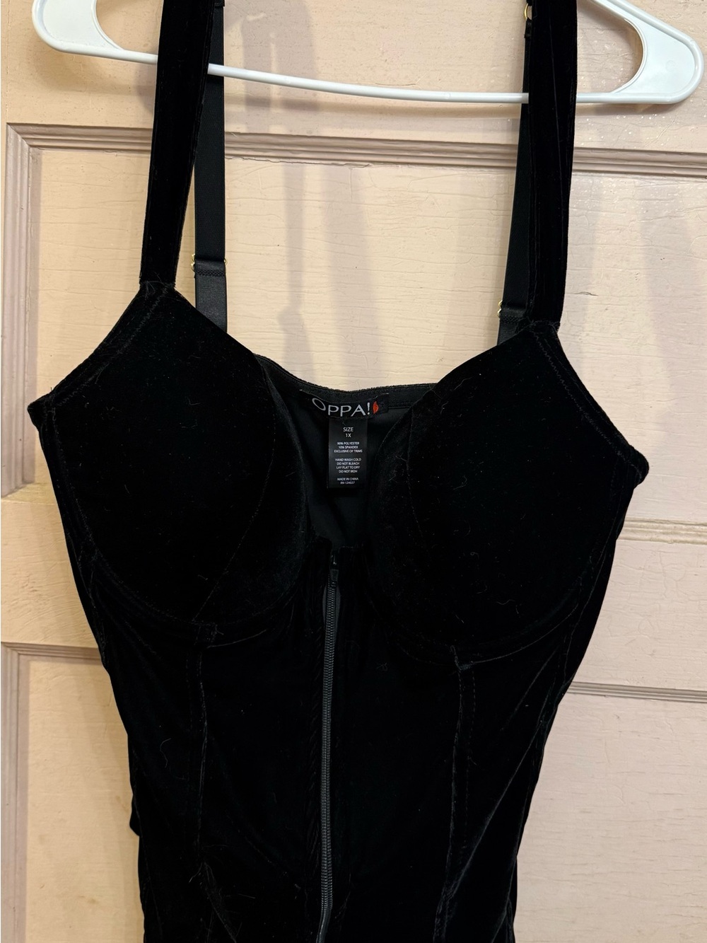 OPPAI Black Velvet Bustier